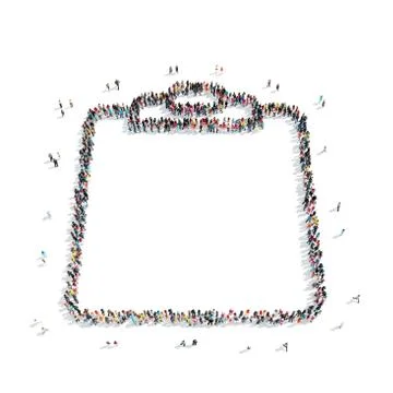 People in the shape of a folder Stock Illustration