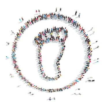 People in the shape of foot. Illustrazione stock