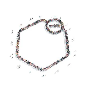 People in the shape of  frame Stock Illustration