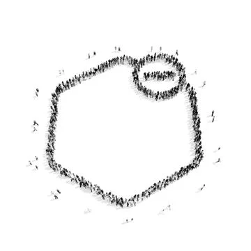 People in the shape of  frame Stock Illustration