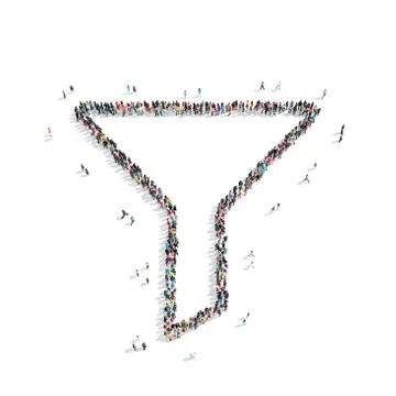 People in the shape of a funnel Stock Illustration