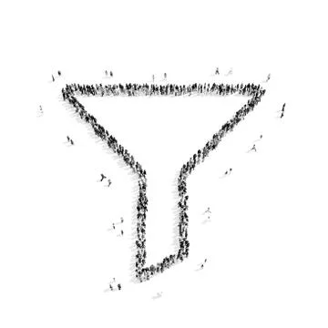 People in the shape of a funnel Stock Illustration