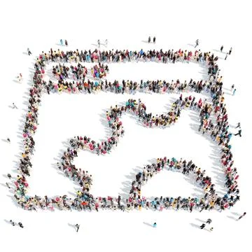 People in the shape of gears Illustrazione stock