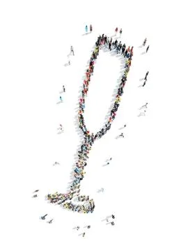 People in the shape of glasses Stock Illustration