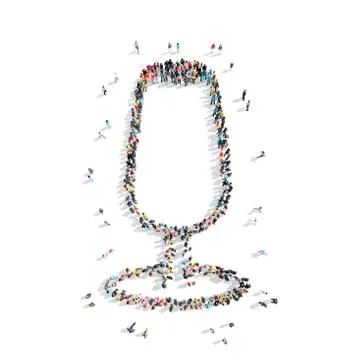 People in the shape of glasses Stock Illustration