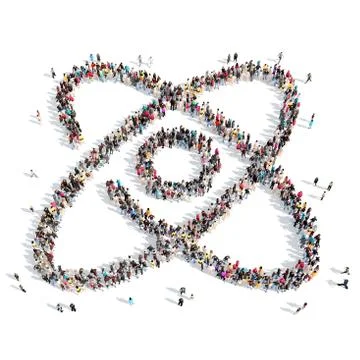 People in the shape of globe Illustrazione stock