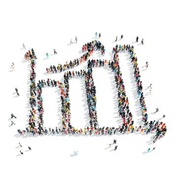 People shape  graph cartoon イラスト素材