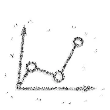 People  shape  graph finance Stock Illustration