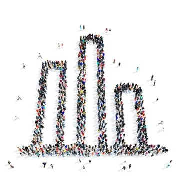 People  shape graph icon Stock Illustration