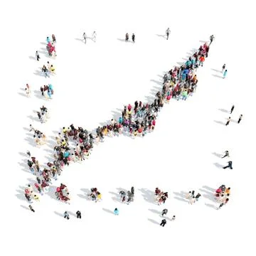 People in the shape of a graph Stock Illustration