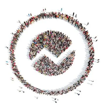 People in the shape of a graph Stock Illustration