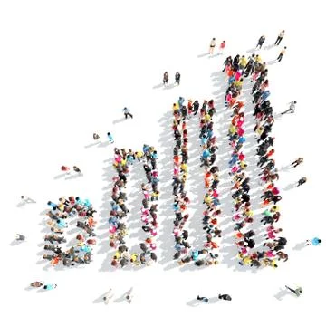 People in the shape of a graph イラスト素材