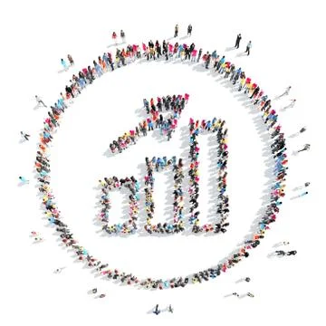 People in the shape of a graph. Stock Illustration