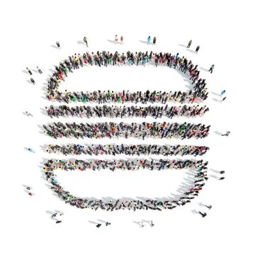 People in the shape of hamburger Stock Illustration