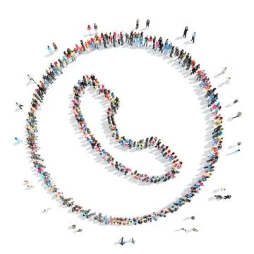 People in the shape of  handset Stock Illustration