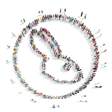 People in the shape of a hare. Stock Illustration