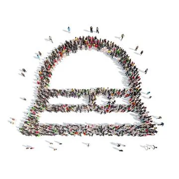 People in the shape of a hat Stock Illustration