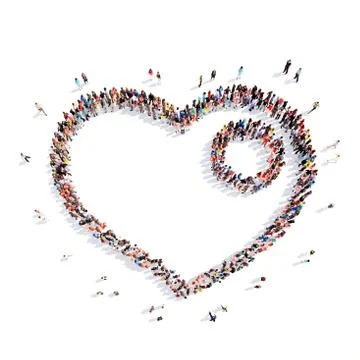 People in the shape of heart Stock Illustration