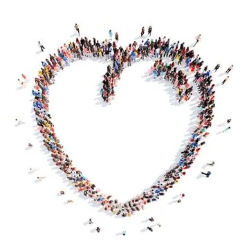 People in the shape of a heart Stock Illustration