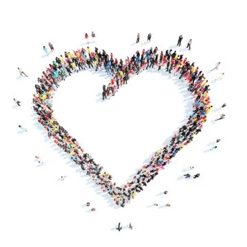 People in the shape of a heart Stock Illustration