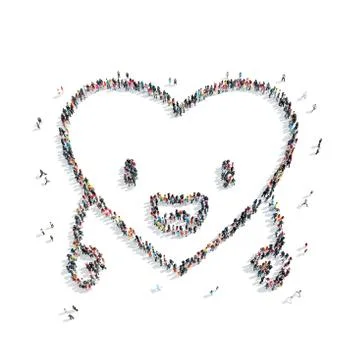 People in the shape of heart . Stock Illustration