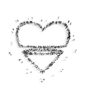 People in the shape of heart . Stock Illustration
