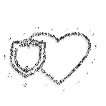 People in the shape of heart . Stock Illustration