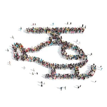 People in the shape of a helicopter Stock Illustration