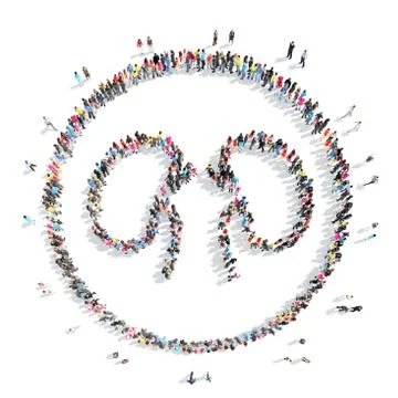 People in the shape of human kidneys. Illustrazione stock