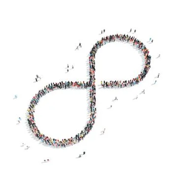 People  shape  infinity symbol Stock Illustration