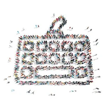 People  shape  keyboard computer Stock Illustration