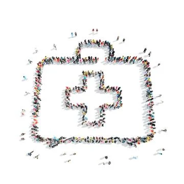 People in the shape of kits. Stock Illustration