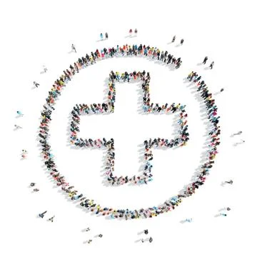 People in the shape of kits. Stock Illustration