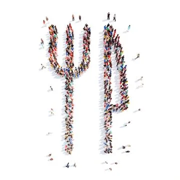 People in the shape of a knife and fork Illustrazione stock