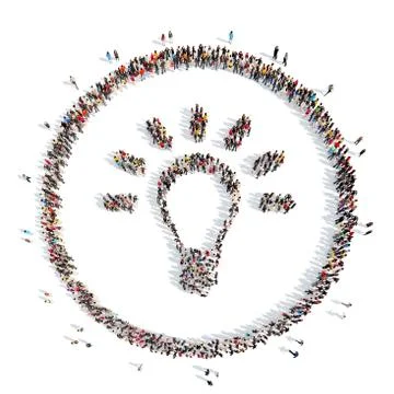 People in the shape of a lamp Stock Illustration