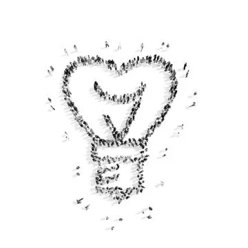 People in the shape of a lamp Stock Illustration