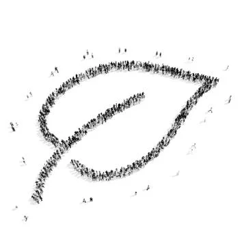 People  shape  leaf ecology Stock Illustration