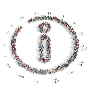 People in the shape of letters i Stock Illustration