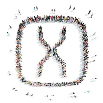 People in the shape of letters. Stock Illustration