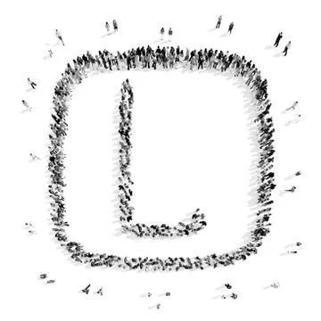 People in the shape of letters. Stock Illustration