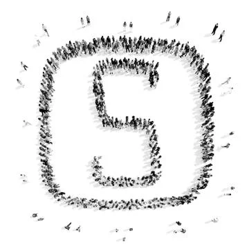 People in the shape of letters. Stock Illustration