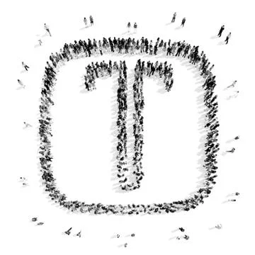People in the shape of letters. Stock Illustration