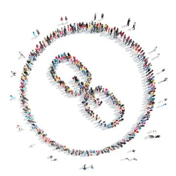 People in the shape of lightning. Stock Illustration