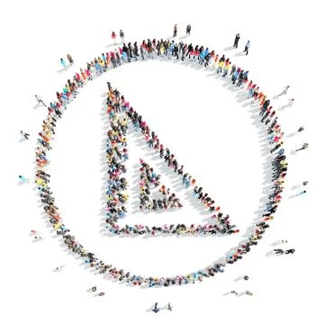 People in the shape of line Illustrazione stock