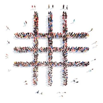 People in the shape of lines Stock Illustration