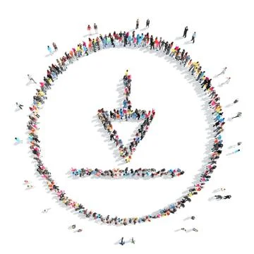 People in the shape  of  loading mark. Stock Illustration