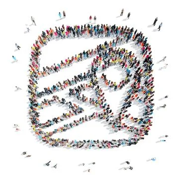 People in the shape of  location Stock Illustration