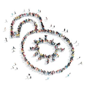People shape  lock  cartoon Stock Illustration