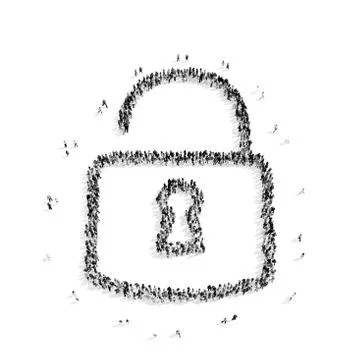 People  shape  lock  flashmob Stock Illustration