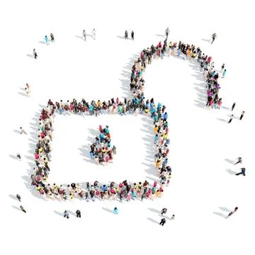 People in the shape of lock Stock Illustration